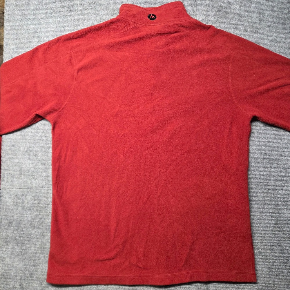 Marmot Mens Red Quarter Zip Microfleece Pullover Sweater Large H83590 - Picture 9 of 12